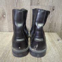 JUNIORS Paddock Boots, zips, Punched toes *gc, mnr dirt, scuffs, scrapes

