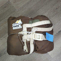Light Quilt Winter Blanket, Fleece Lined, Plastic clips *gc/fair, rubs, repairs, sm holes, rubs, frays, snags, older
