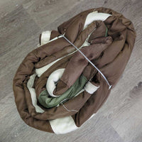 Light Quilt Winter Blanket, Fleece Lined, Plastic clips *gc/fair, rubs, repairs, sm holes, rubs, frays, snags, older

