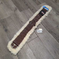 Nylon Web & Long Fleece Cinch, 2x D Rings *vgc/gc, clean, mnr clumpy, rubs & thin corner
