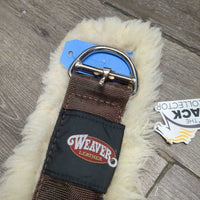 Nylon Web & Long Fleece Cinch, 2x D Rings *vgc/gc, clean, mnr clumpy, rubs & thin corner
