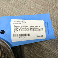 Thick Felt & Nylon Web Cinch, 2x D Rings *vgc, dirty & clean, hair/lint
