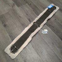 Nylon Web & Fleece Cinch, 2x D Rings *gc, clean, v.thin & clumpy, hair, faded, puckers
