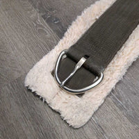 Nylon Web & Fleece Cinch, 2x D Rings *gc, clean, v.thin & clumpy, hair, faded, puckers
