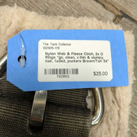 Nylon Web & Fleece Cinch, 2x D Rings *gc, clean, v.thin & clumpy, hair, faded, puckers
