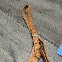 Tooled Leather Shaped Pulling Breastcollar, Wither Bridge, snap *xclike new, v.mnr rubs, edge scrapes
