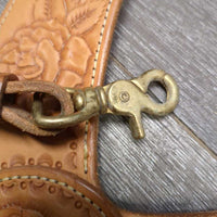 Tooled Leather Shaped Pulling Breastcollar, Wither Bridge, snap *xclike new, v.mnr rubs, edge scrapes

