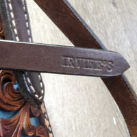 Tooled Headstall, conchos, leather laces *like new, v.mnr chip?slice
