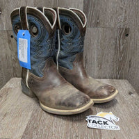 JUNIORS Square Toes Western Boots *vgc/gc, clean, mnr dirt, residue, scuffs, scratches & rubs
