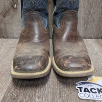 JUNIORS Square Toes Western Boots *vgc/gc, clean, mnr dirt, residue, scuffs, scratches & rubs
