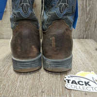JUNIORS Square Toes Western Boots *vgc/gc, clean, mnr dirt, residue, scuffs, scratches & rubs
