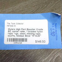 High Port Baucher Cradle Bit, center roller, 1 braided nylon rope *vgc, clean, missing rope, scuffs, residue
