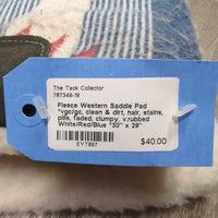 Fleece Western Saddle Pad *vgc/gc, clean & dirt, hair, stains, pills, faded, clumpy, v.rubbed
