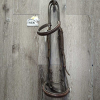 Braided Browband & Noseband Bridle *gc/fair, stiff, mnr dirty, creases, rubs, scrapes, older, xholes
