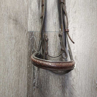 Braided Browband & Noseband Bridle *gc/fair, stiff, mnr dirty, creases, rubs, scrapes, older, xholes
