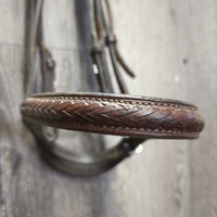 Braided Browband & Noseband Bridle *gc/fair, stiff, mnr dirty, creases, rubs, scrapes, older, xholes
