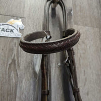 Braided Browband & Noseband Bridle *gc/fair, stiff, mnr dirty, creases, rubs, scrapes, older, xholes
