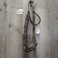 Braided Browband & Noseband Bridle *gc/fair, stiff, mnr dirty, creases, rubs, scrapes, older, xholes
