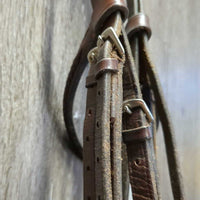 Braided Browband & Noseband Bridle *gc/fair, stiff, mnr dirty, creases, rubs, scrapes, older, xholes
