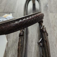Braided Browband & Noseband Bridle *gc/fair, stiff, mnr dirty, creases, rubs, scrapes, older, xholes
