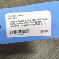 Narrow Nylon String Hay Net *vgc, clean, stains, mnr rubs, faded, broken & frayed string
