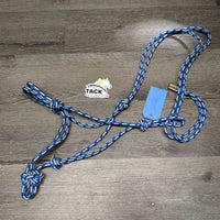 Soft Nylon Rope Halter, metal end *vgc, clean, mnr dirt, stains & rubs, loose knots
