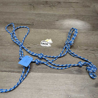 Soft Nylon Rope Halter, metal end *vgc, clean, mnr dirt, stains & rubs, loose knots

