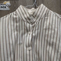 LS Cotton Show Shirt *gc, older, NO Collar, crinkles, seam puckers, pit stains
