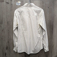 LS Cotton Show Shirt *gc, older, NO Collar, crinkles, seam puckers, pit stains
