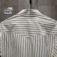 LS Cotton Show Shirt *gc, older, NO Collar, crinkles, seam puckers, pit stains
