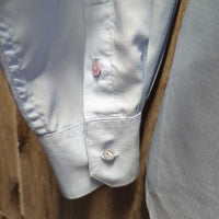LS Show Shirt, 1 Button Collar *gc, older, clean, puckered & crinkled collar, seam puckers, pit stains
