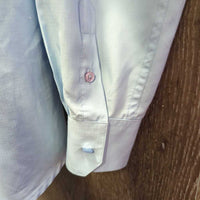 LS Show Shirt, 1 Button Collar *gc, older, clean, puckered & crinkled collar, seam puckers, pit stains
