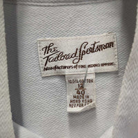 LS Hvy Show Shirt, 1 Button Collar *gc, older, snags, pit stains, seam puckers, button threads
