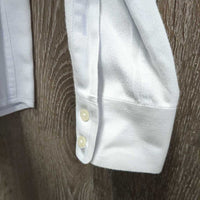 LS Hvy Show Shirt, 1 Button Collar *gc, older, snags, pit stains, seam puckers, button threads
