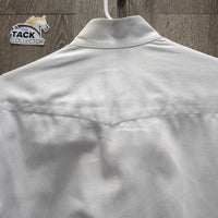 LS Hvy Show Shirt, 1 Button Collar *gc, older, snags, pit stains, seam puckers, button threads
