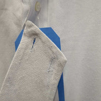 LS Hvy Show Shirt, 1 Button Collar *gc, older, snags, pit stains, seam puckers, button threads
