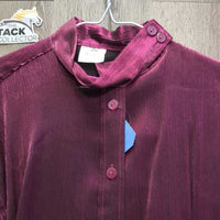 LS Shiny Show Shirt, attached Button Collar *xc, older?
