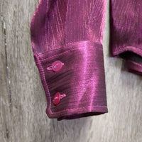 LS Shiny Show Shirt, attached Button Collar *xc, older?
