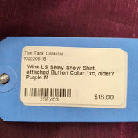 LS Shiny Show Shirt, attached Button Collar *xc, older?
