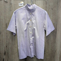 SS Show Shirt, Fancy Enamel Buttons, Button Collar *gc, older, clean, mnr stains, faded edges & pit stains
