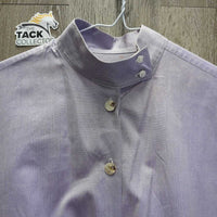 SS Show Shirt, Fancy Enamel Buttons, Button Collar *gc, older, clean, mnr stains, faded edges & pit stains

