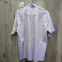 SS Show Shirt, Fancy Enamel Buttons, Button Collar *gc, older, clean, mnr stains, faded edges & pit stains
