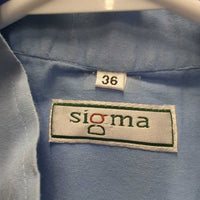SL Show Shirt, 1 velcro collar *gc, clean, older, seam puckers, mnr collar & pit edge discoloration
