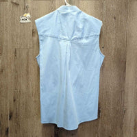 SL Show Shirt, 1 velcro collar *gc, clean, older, seam puckers, mnr collar & pit edge discoloration
