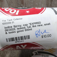 Iodine Spray, cap *EXPIRED 06/2022, leaked, full, like new, smell & looks good
