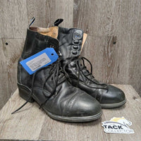 MENS Pr Lace Up Paddock Boots *gc, clean, creases, scuffs, stains, older, scratches, replaced laces, residue
