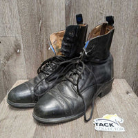 MENS Pr Lace Up Paddock Boots *gc, clean, creases, scuffs, stains, older, scratches, replaced laces, residue
