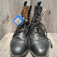 MENS Pr Lace Up Paddock Boots *gc, clean, creases, scuffs, stains, older, scratches, replaced laces, residue
