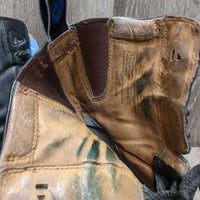 MENS Pr Lace Up Paddock Boots *gc, clean, creases, scuffs, stains, older, scratches, replaced laces, residue
