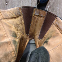 MENS Pr Lace Up Paddock Boots *gc, clean, creases, scuffs, stains, older, scratches, replaced laces, residue
